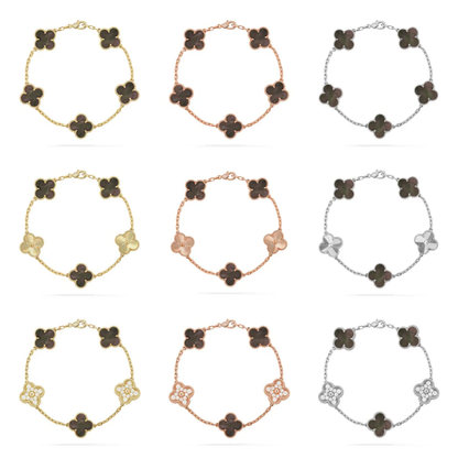 [⭐vintora] CLOVER 5 MOTIF GRAY MOP BRACELET COLLECTION