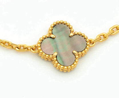 [⭐vintora] CLOVER 5 MOTIF GRAY MOP BRACELET COLLECTION