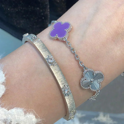 [⭐vintora] CLOVER 5 MOTIF VIOLET BRACELET COLLECTION