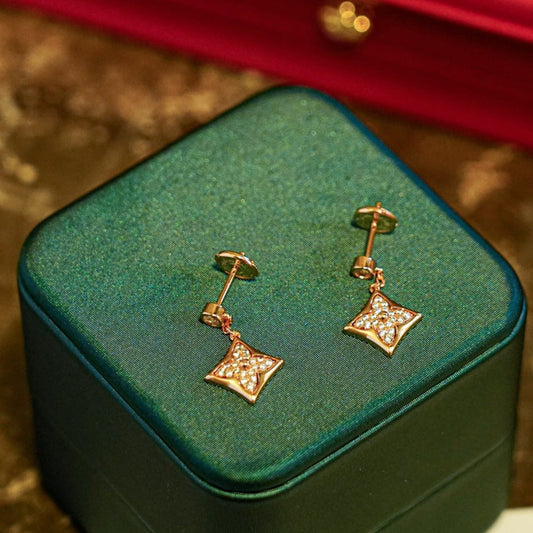 [⭐vintora]STAR DIAMONDS EARRINGS GOLD
