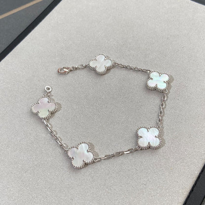 [⭐vintora]CLOVER WHITE PEARL MOP 5 MOTIF BRACELET COLLECTION