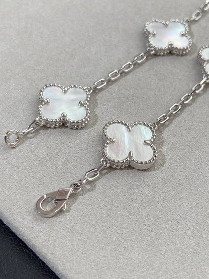 [⭐vintora]CLOVER WHITE PEARL MOP 5 MOTIF BRACELET COLLECTION