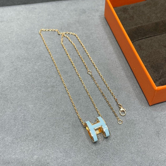 [⭐vintora]POP H SKY BLUE NECKLACE