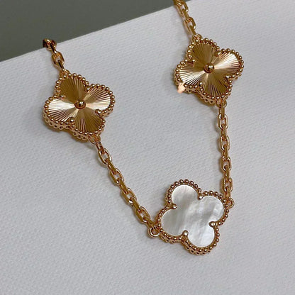 [⭐vintora]CLOVER WHITE PEARL MOP 5 MOTIF BRACELET COLLECTION