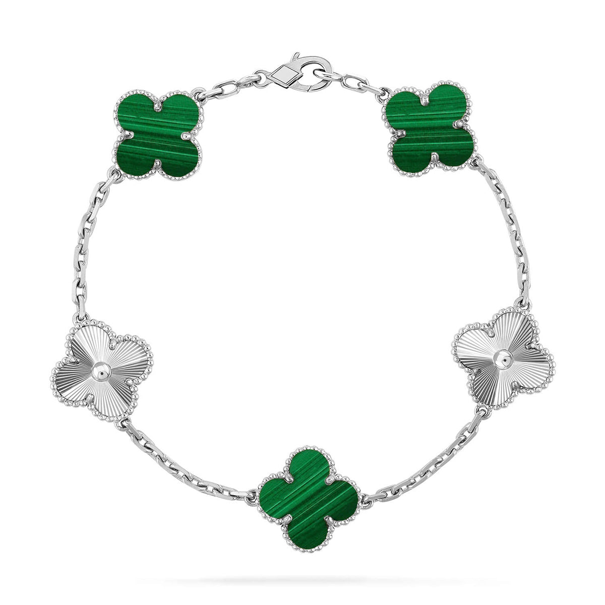 [⭐vintora] CLOVER 5 MOTIF MALACHITE BRACELET COLLECTION
