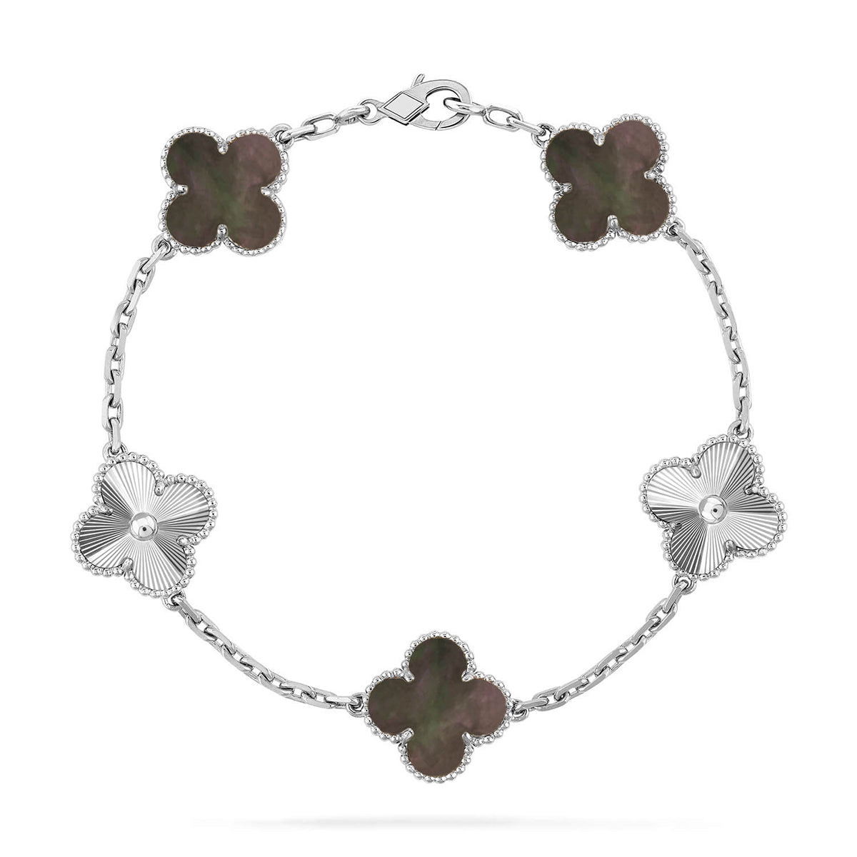 [⭐vintora] CLOVER 5 MOTIF GRAY MOP BRACELET COLLECTION