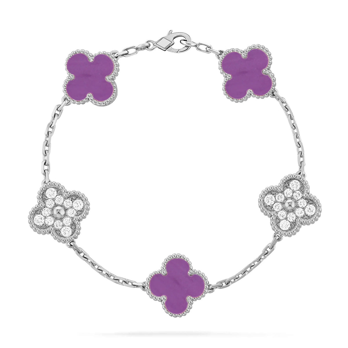 [⭐vintora] CLOVER 5 MOTIF VIOLET BRACELET COLLECTION