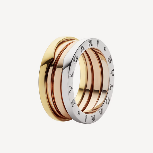 [⭐vintora]ZERO 1 THREE-BAND ROSE WHITE AND YELLOW RING