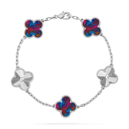 [⭐vintora]CLOVER 5 MOTIF COLOR GEMSTONES BRACELET COLLECTION