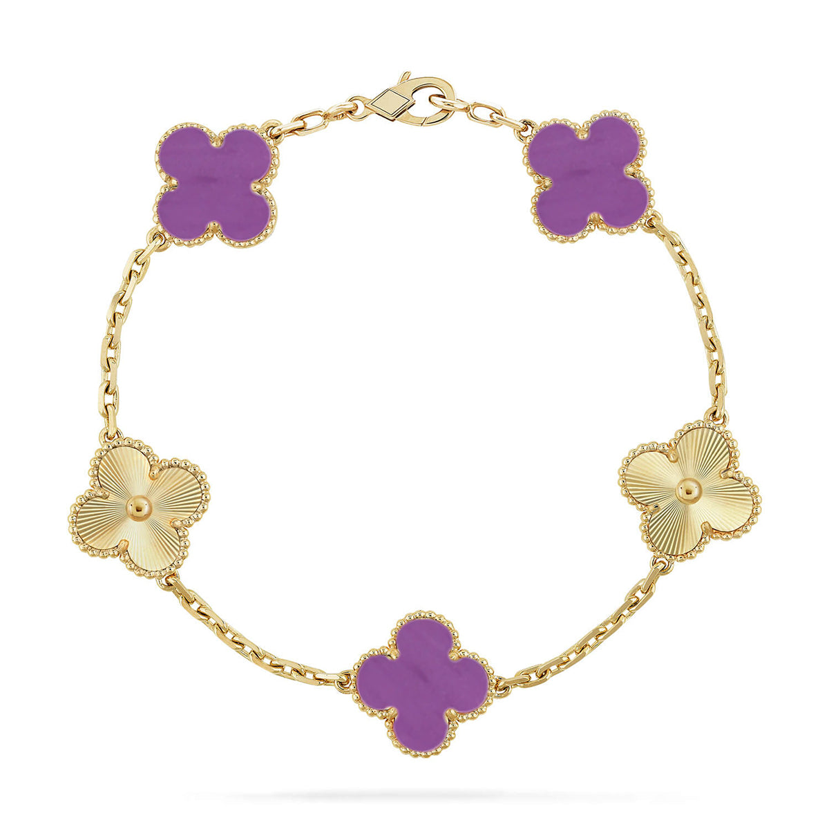 [⭐vintora] CLOVER 5 MOTIF VIOLET BRACELET COLLECTION