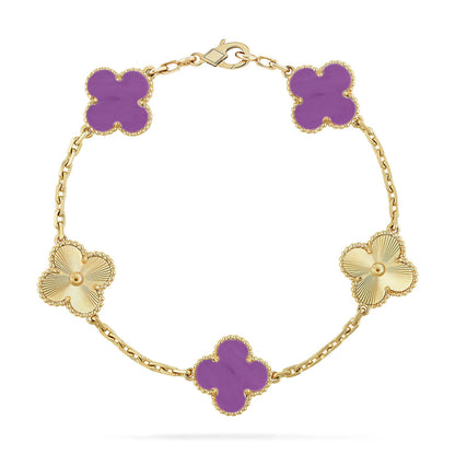 [⭐vintora] CLOVER 5 MOTIF VIOLET BRACELET COLLECTION