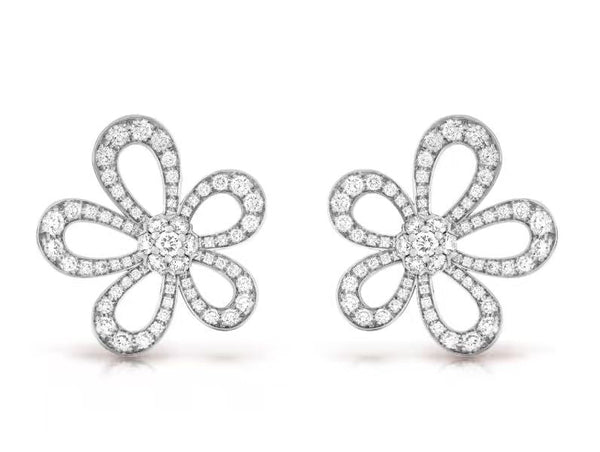 [⭐vintora]FLOWERLACE EARRINGS FULL DIAMONDS