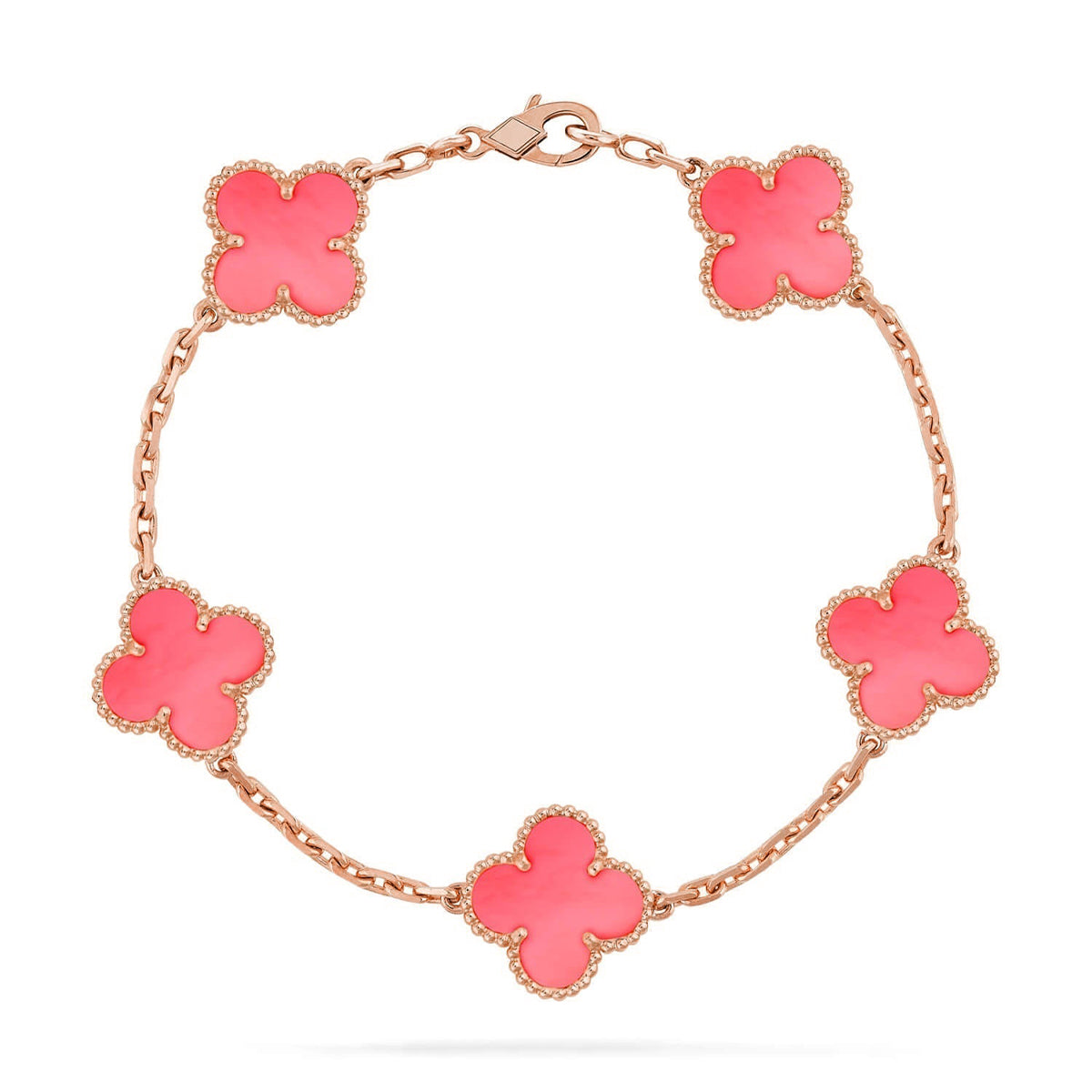 [⭐vintora] CLOVER 5 MOTIFS  PINK MOP BRACELET COLLECTION