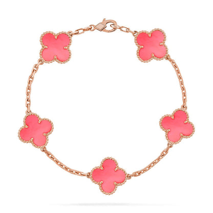 [⭐vintora] CLOVER 5 MOTIFS  PINK MOP BRACELET COLLECTION