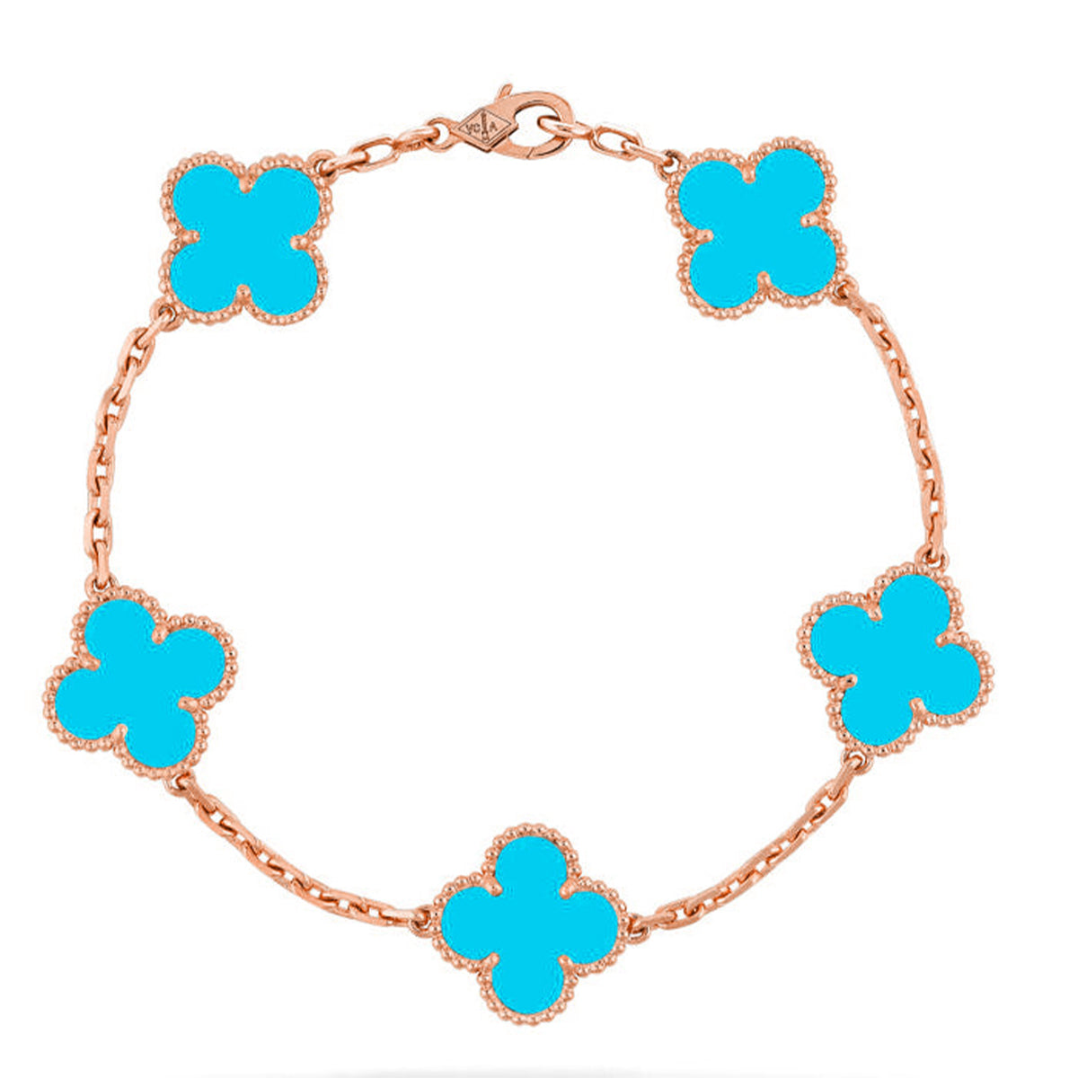 [⭐vintora] CLOVER 5 MOTIF TURQUOISE BRACELET COLLECTION