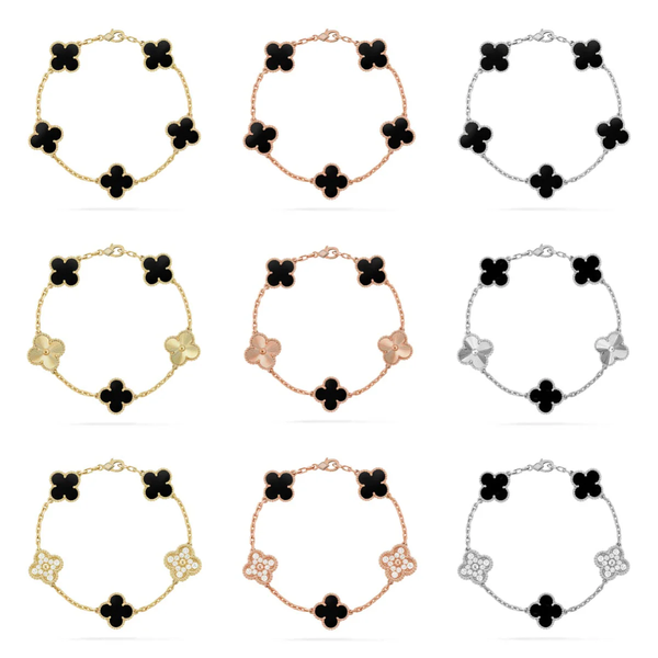 [⭐vintora] CLOVER 5 MOTIF ONYXS BRACELET COLLECTION