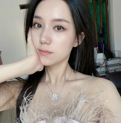 [⭐vintora]FLOWERLACE NECKLACE FULL DIAMONDS