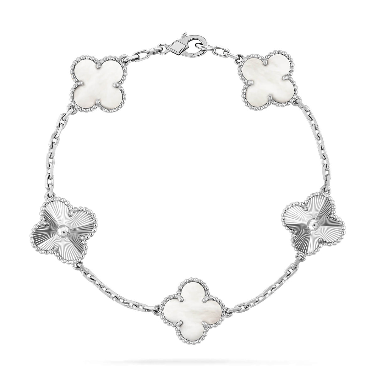 [⭐vintora]CLOVER WHITE PEARL MOP 5 MOTIF BRACELET COLLECTION