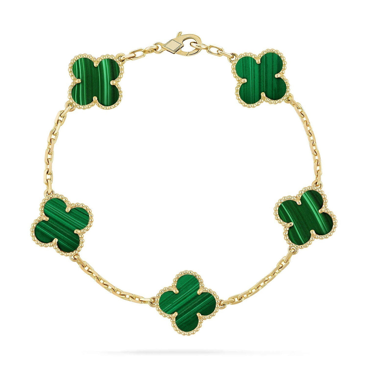 [⭐vintora] CLOVER 5 MOTIF MALACHITE BRACELET COLLECTION