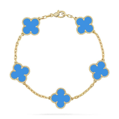 [⭐vintora] CLOVER 5 MOTIF BLUE AGATE BRACELET COLLECTION