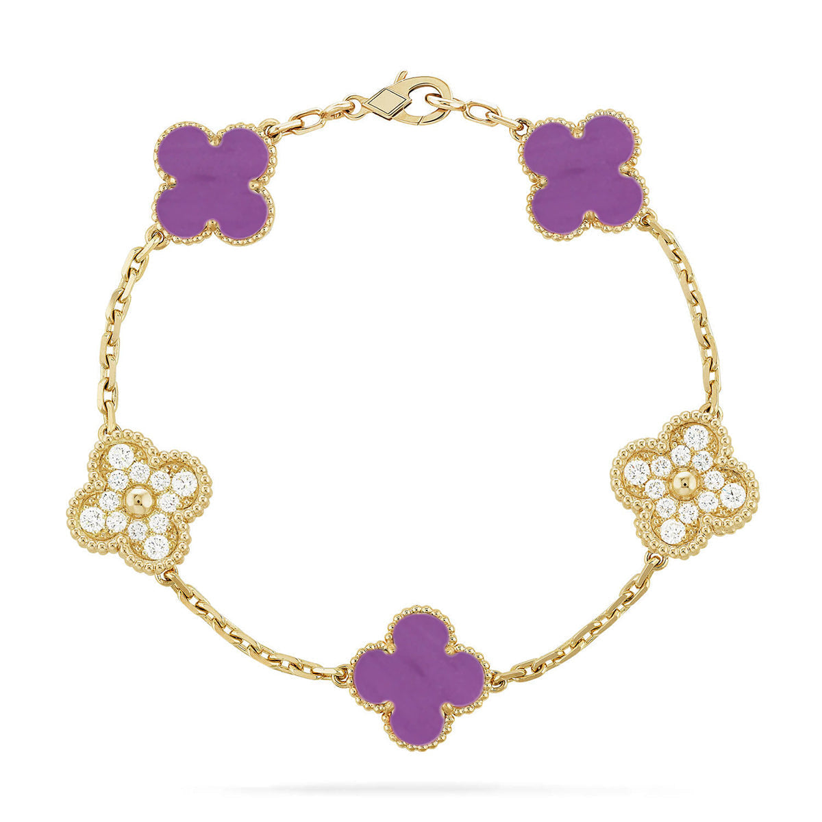 [⭐vintora] CLOVER 5 MOTIF VIOLET BRACELET COLLECTION