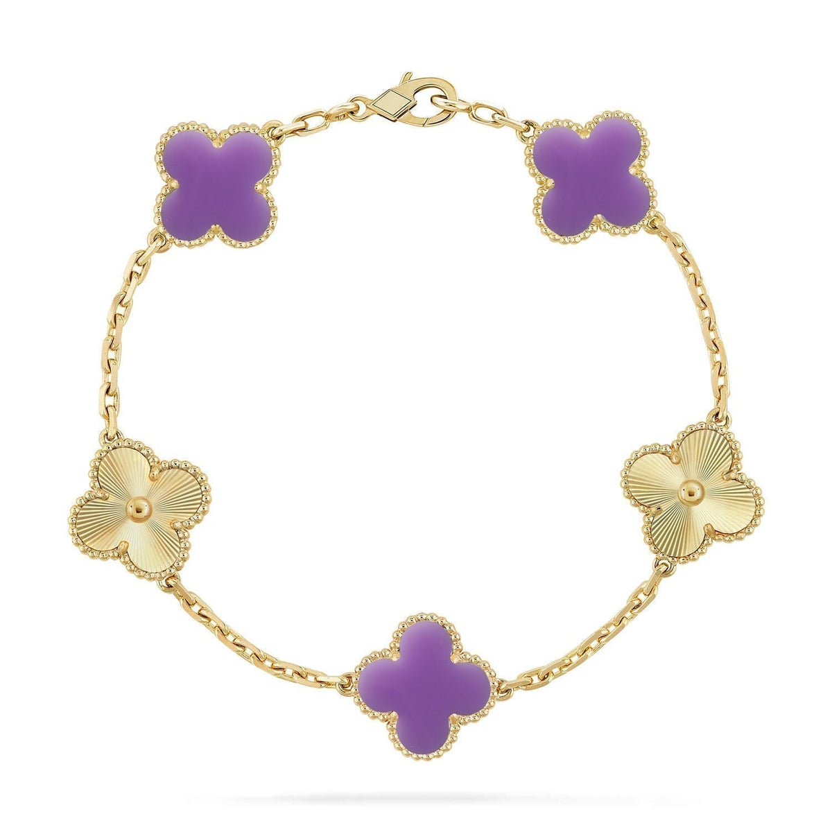 [⭐vintora]CLOVER 5 MOTIF LIGHT PURPLE BRACELET COLLECTION