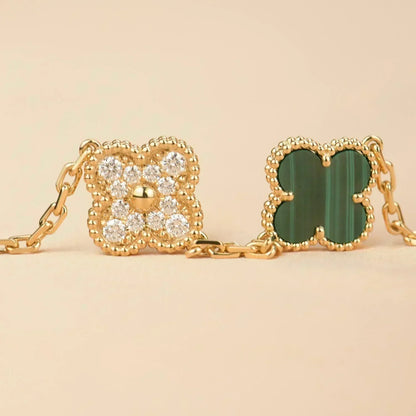 [⭐vintora] CLOVER 5 MOTIF MALACHITE BRACELET COLLECTION