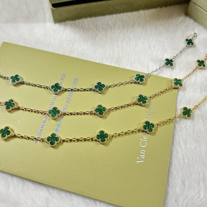 [⭐vintora]CLOVER 6 MOTIF MALACHITE BRACELET