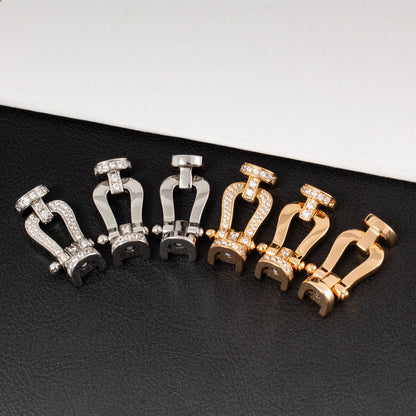 [⭐vintora]FORCE LARGE HORSESHOE HALF DIAMOND BRACELET SILVER
