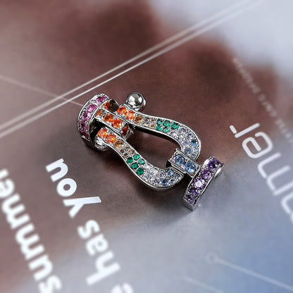 [⭐vintora]FORCE LARGE HORSESHOE  COLORED DIAMOND BRACELET ROSE GOLD