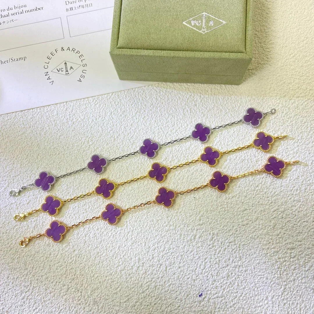 [⭐vintora] CLOVER 5 MOTIF VIOLET BRACELET COLLECTION