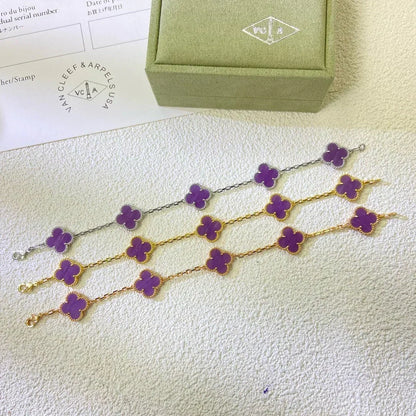 [⭐vintora] CLOVER 5 MOTIF VIOLET BRACELET COLLECTION