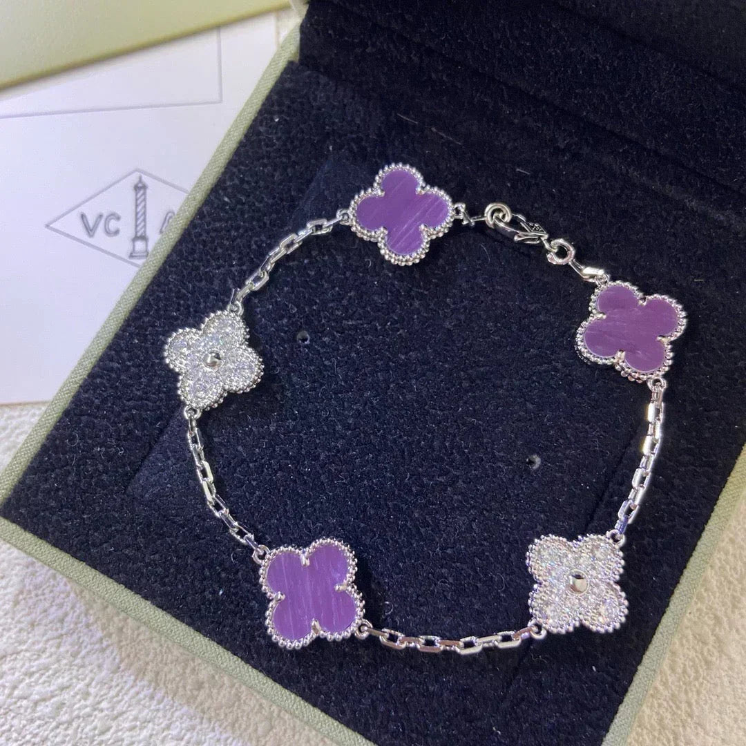 [⭐vintora] CLOVER 5 MOTIF VIOLET BRACELET COLLECTION