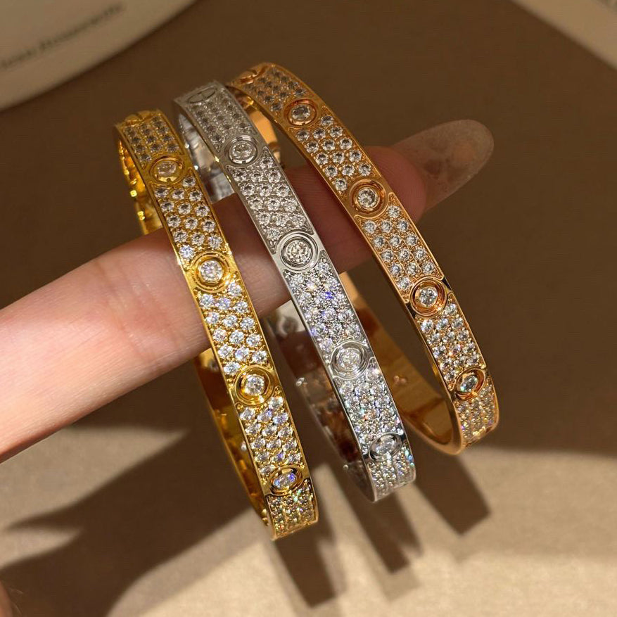 [⭐vintora]LOVE BRACELET 6.1MM DIAMOND-PAVED 10 BIG DIAMONDS