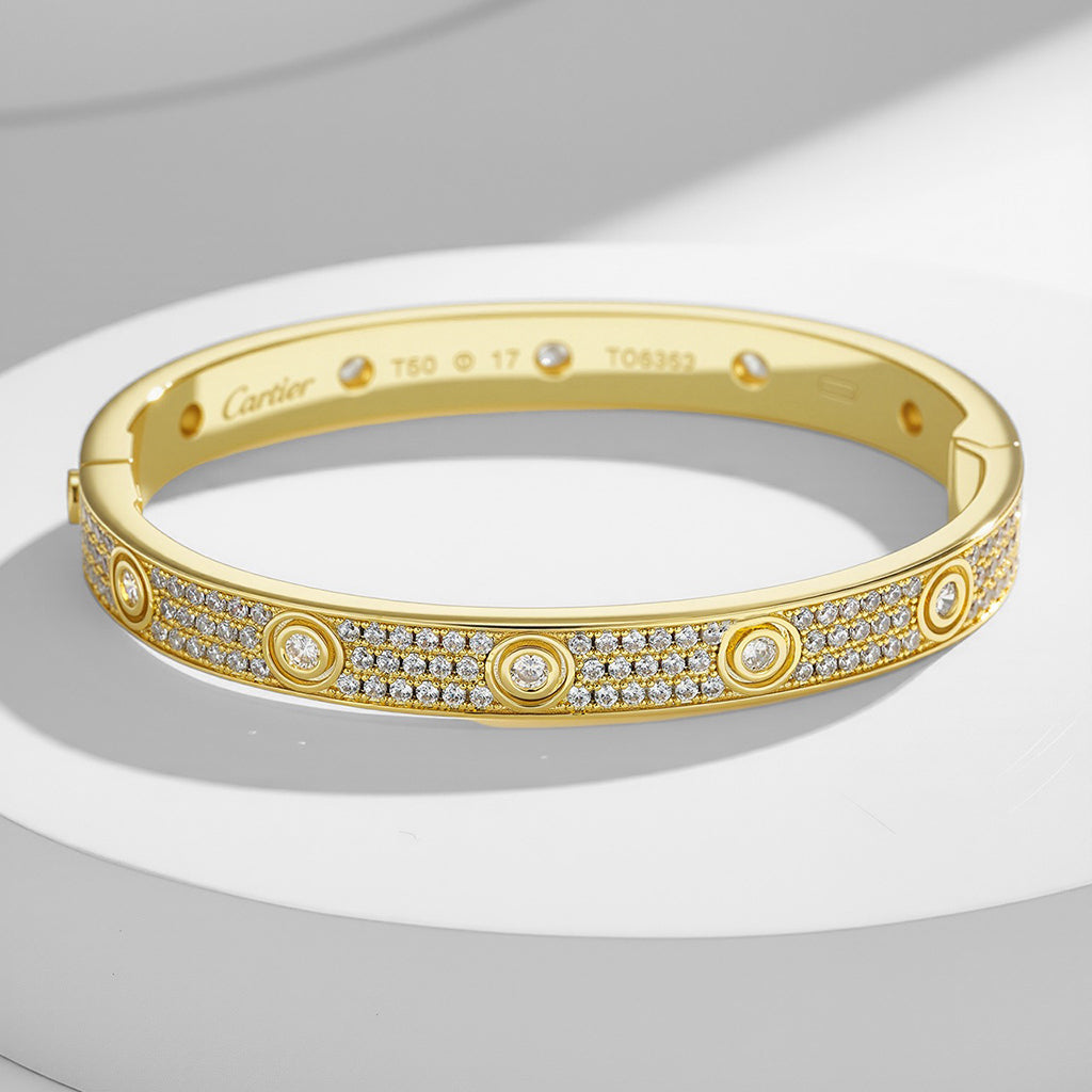[⭐vintora]LOVE BRACELET 6.1MM DIAMOND-PAVED 10 BIG DIAMONDS