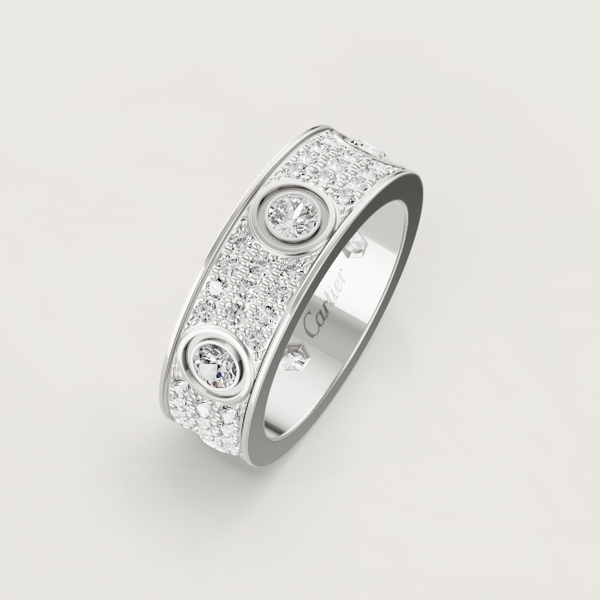[⭐vintora]LOVE RING 6.5MM Full Diamond, 6 Major Diamonds Silver