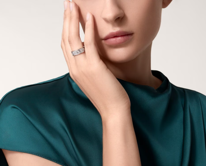[⭐vintora]LOVE RING 6.5MM Full Diamond, 6 Major Diamonds Silver