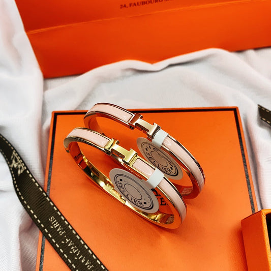 [⭐vintora]CLASSIC HM CLIC  PINK 8MM ENAMEL BRACELET
