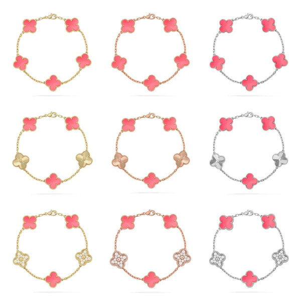 [⭐vintora] CLOVER 5 MOTIFS  PINK MOP BRACELET COLLECTION