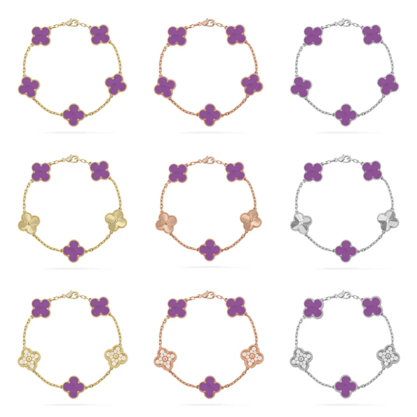 [⭐vintora] CLOVER 5 MOTIF VIOLET BRACELET COLLECTION
