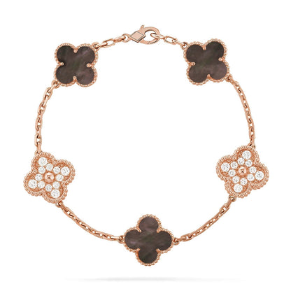 [⭐vintora] CLOVER 5 MOTIF GRAY MOP BRACELET COLLECTION