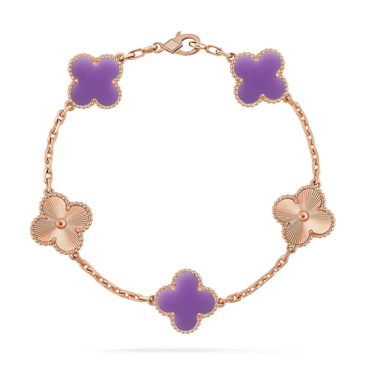 [⭐vintora]CLOVER 5 MOTIF LIGHT PURPLE BRACELET COLLECTION