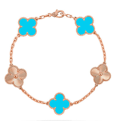 [⭐vintora] CLOVER 5 MOTIF TURQUOISE BRACELET COLLECTION