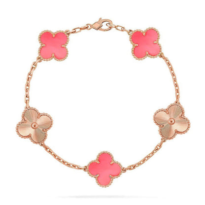 [⭐vintora] CLOVER 5 MOTIFS  PINK MOP BRACELET COLLECTION