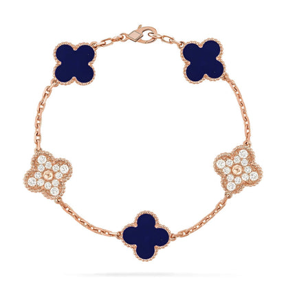 [⭐vintora]CLOVER 5 MOTIF LAPIS LAZULI BRACELET COLLECTION