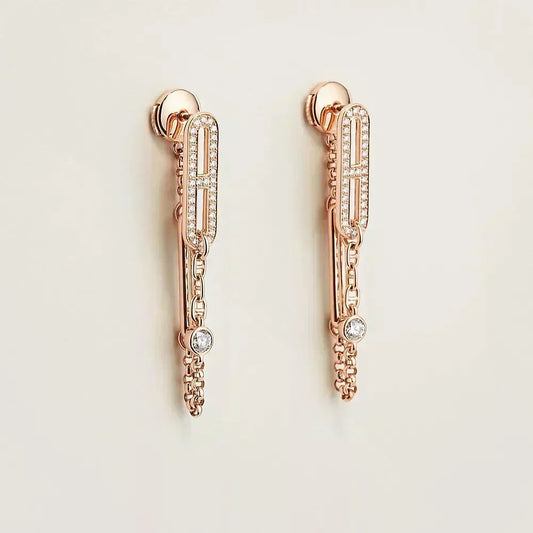 [⭐vintora]CHAINE CHAOS DIAMOND DROP EARRINGS