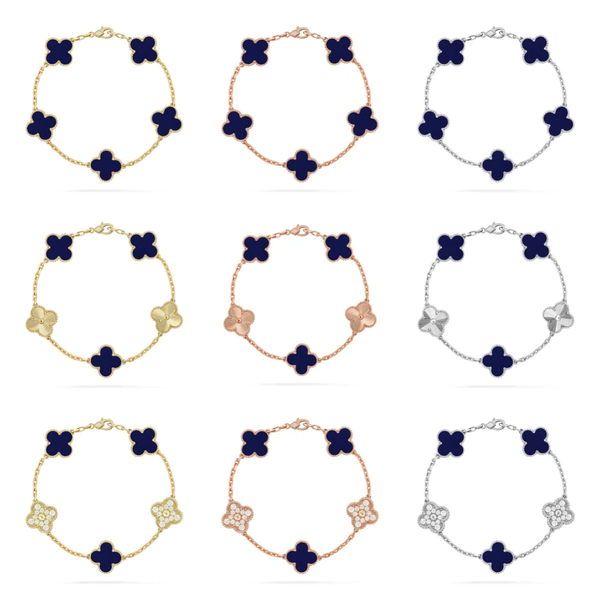 [⭐vintora]CLOVER 5 MOTIF LAPIS LAZULI BRACELET COLLECTION