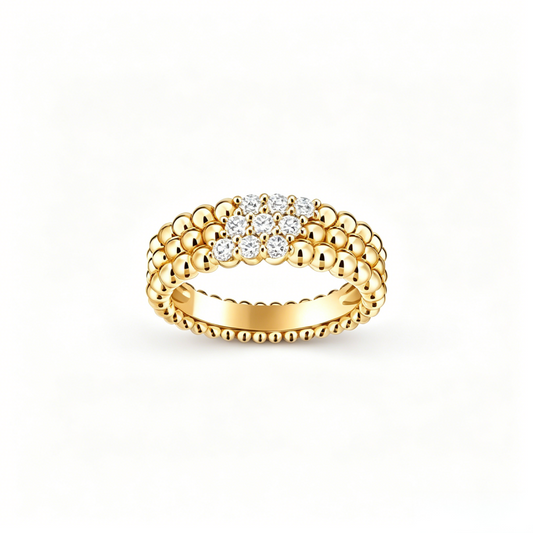 [⭐vintora] THREE-ROW DIAMOND RING