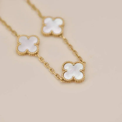 [⭐vintora]CLOVER WHITE PEARL MOP 5 MOTIF BRACELET COLLECTION