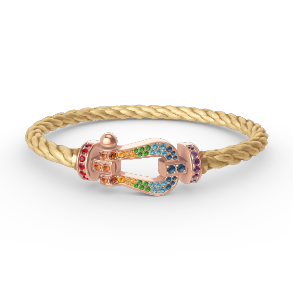 [⭐vintora]FORCE LARGE HORSESHOE  COLORED DIAMOND BRACELET ROSE GOLD